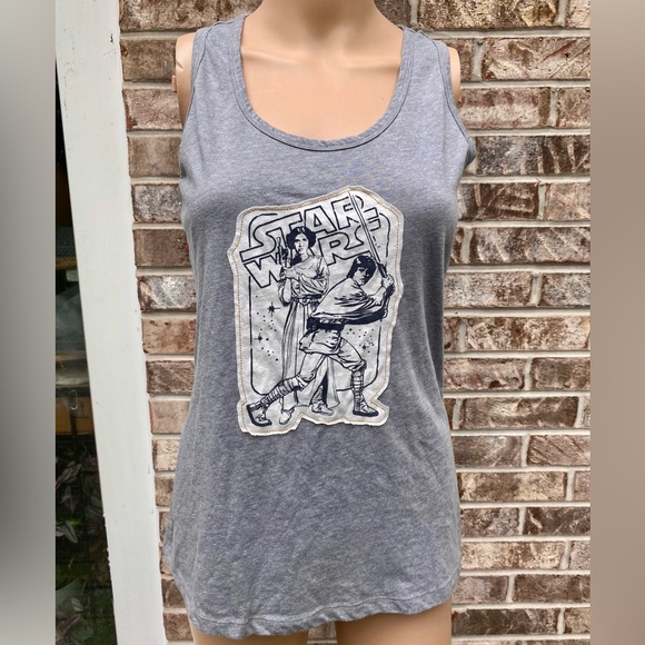 Disney Tops - Grey Collectibles Luke & Leia Starwars Racerback Tank Top